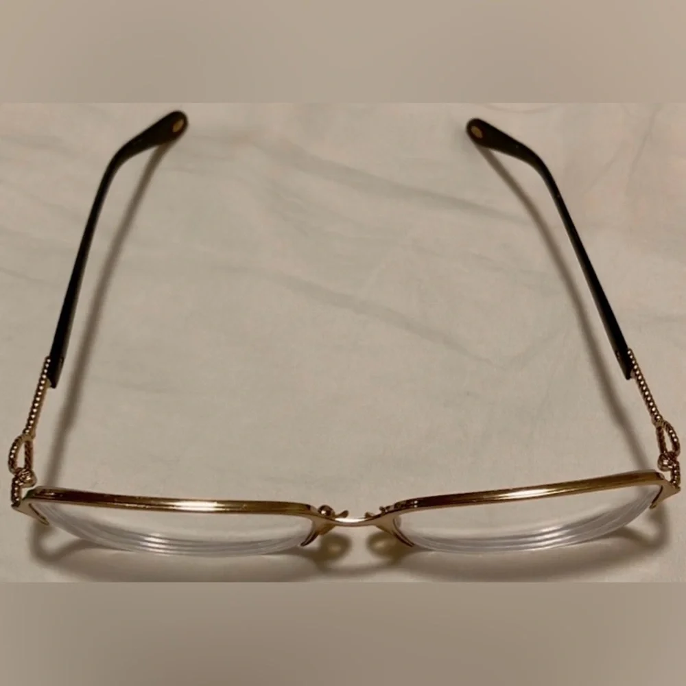 Tiffany & CO Metal Eyeglass Frames Heart & Twist shaped upper shank - Gold Color